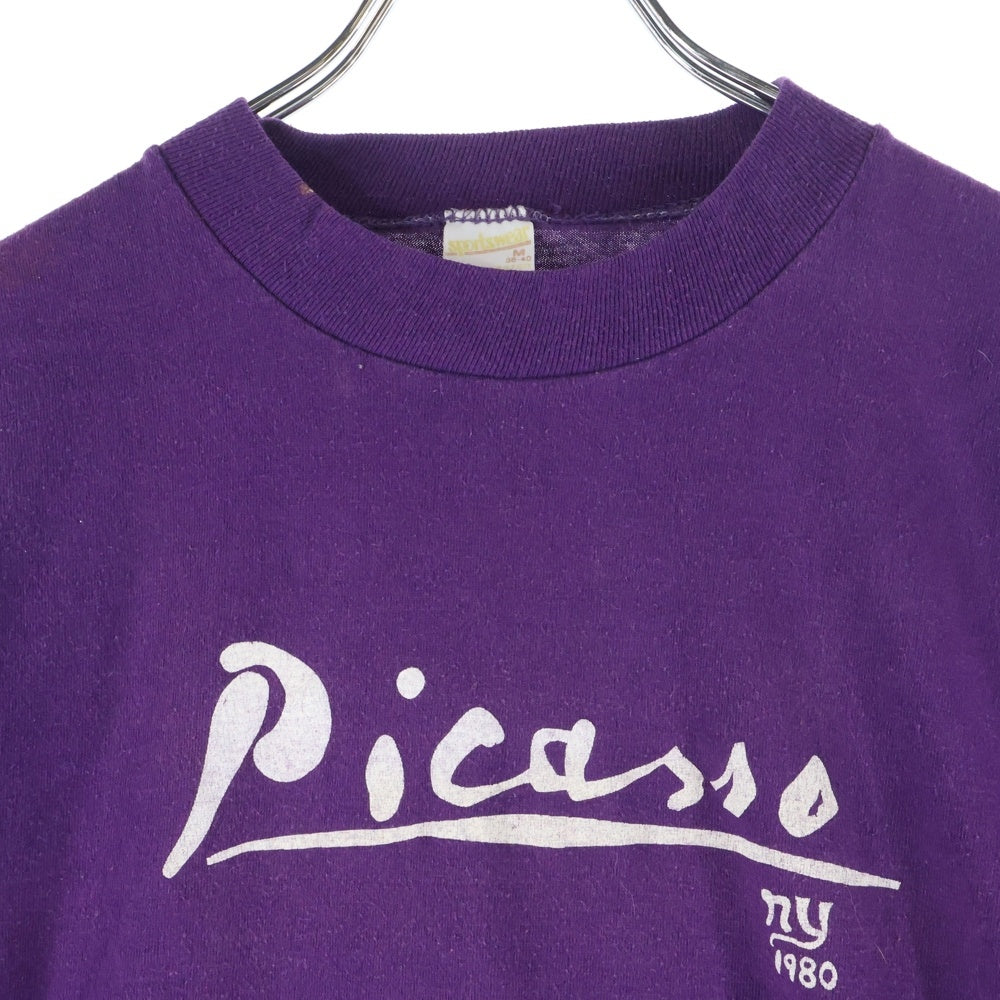 VINTAGE(ヴィンテージ) 80S VINTAGE PABLO PICASSO 1980 SPORTSWEAR ヴィンテージ USA製 パブロピカソ クルーネック 半袖Tシャツ カットソー パープル