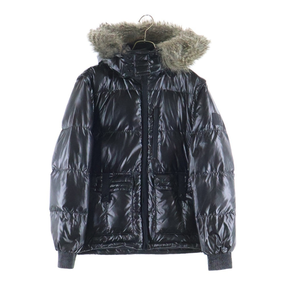 ARMANI(アルマーニ) ファー フーディー ダウンジャケット ブラック