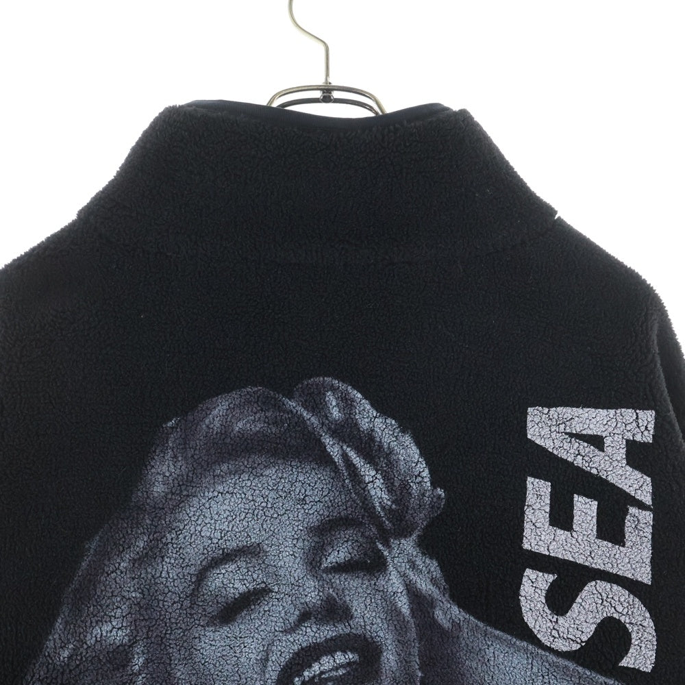 WIND AND SEA(ウィンダンシー) ×MARILYN MONROE WDS BOA JACKET マリリンモンロー バックデザイン ジップアップ ボアジャケット ブラック WDS-C-MRM-26-Q1-JK-02
