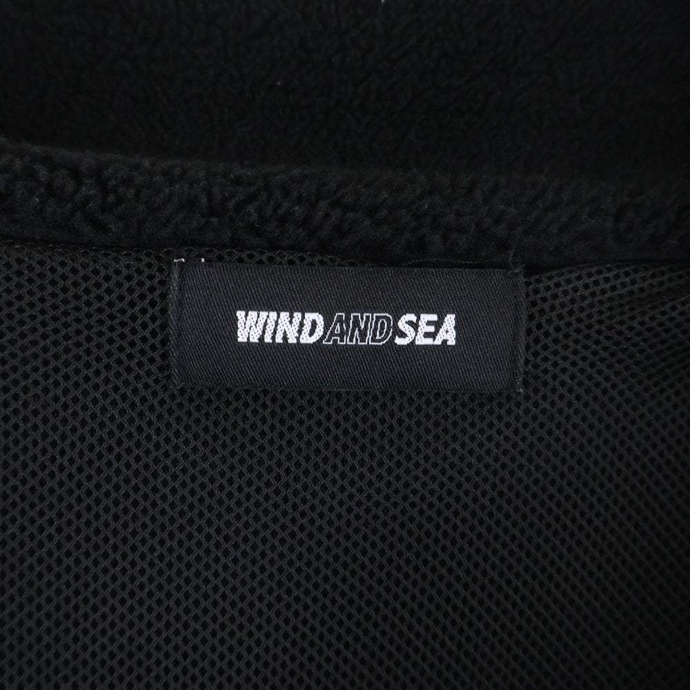 WIND AND SEA(ウィンダンシー) ×MARILYN MONROE WDS BOA JACKET マリリンモンロー バックデザイン ジップアップ ボアジャケット ブラック WDS-C-MRM-26-Q1-JK-02