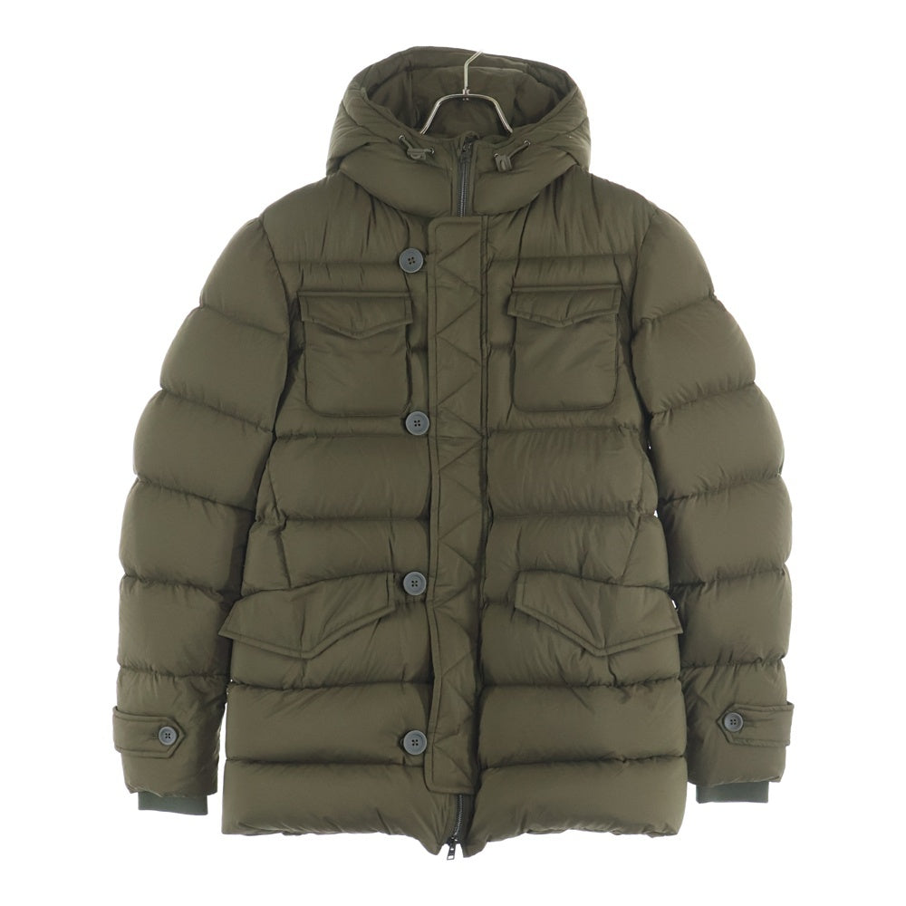 HERNO(ヘルノ) L'ESKIMO レスキモー マルチポケット フーデッド ジップアップ ダウンジャケット カーキ P1004ULE-19288-7730