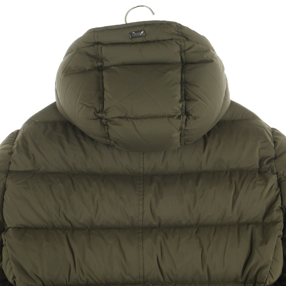 HERNO(ヘルノ) L'ESKIMO レスキモー マルチポケット フーデッド ジップアップ ダウンジャケット カーキ P1004ULE-19288-7730