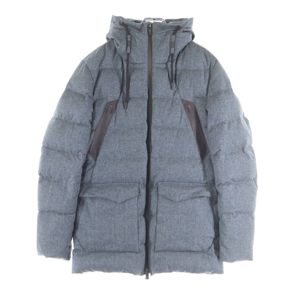 HERNO(ヘルノ) LAMINAR ラミナー 八の字ポケット ドローストリング フーデッドジップアップ ダウンジャケット グレーPI112UL-33191
