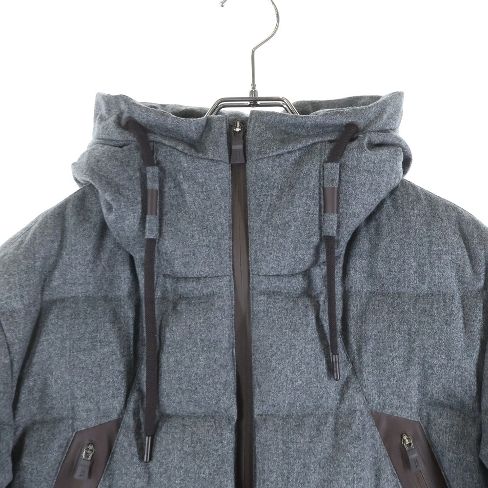 HERNO(ヘルノ) LAMINAR ラミナー 八の字ポケット ドローストリング フーデッドジップアップ ダウンジャケット グレーPI112UL-33191