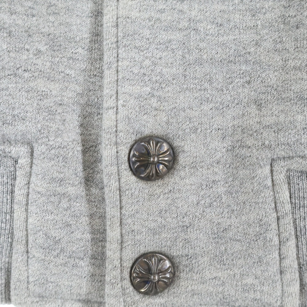 CHROME HEARTS(クロムハーツ) JKT GRP NOT BOMBER グループ ノット 胸ロゴデザイン レザー切り替え ボンバージャケット グレー 2212-304-6852