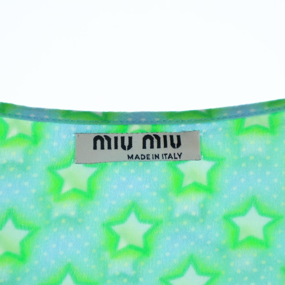 miumiu(ミュウミュウ) 星柄 ショートスリーブ ブラウス レディース グリーン MT1285 1NAR