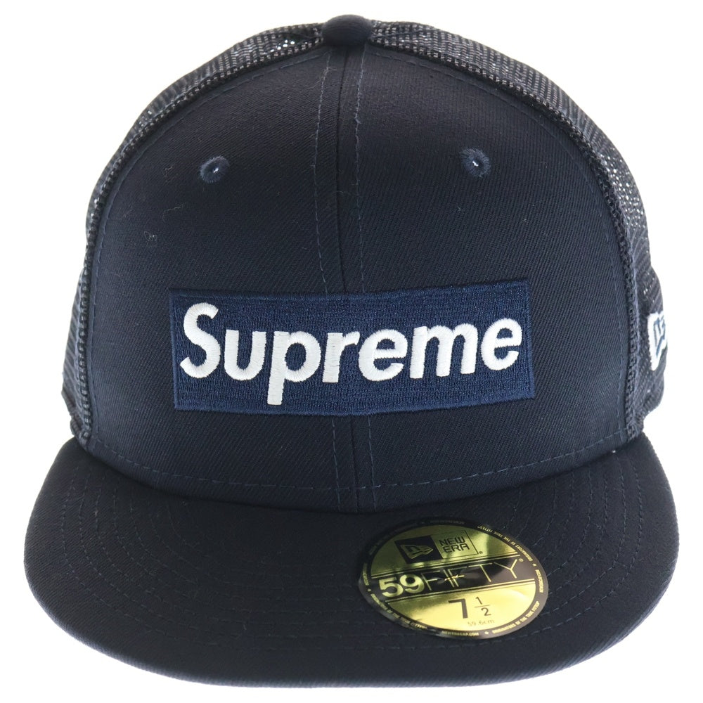 SUPREME(シュプリーム) 22SS ×NEW ERA Box Logo Mesh Back ニューエラ ボックスロゴ メッシュバックキャップ 帽子 ネイビー