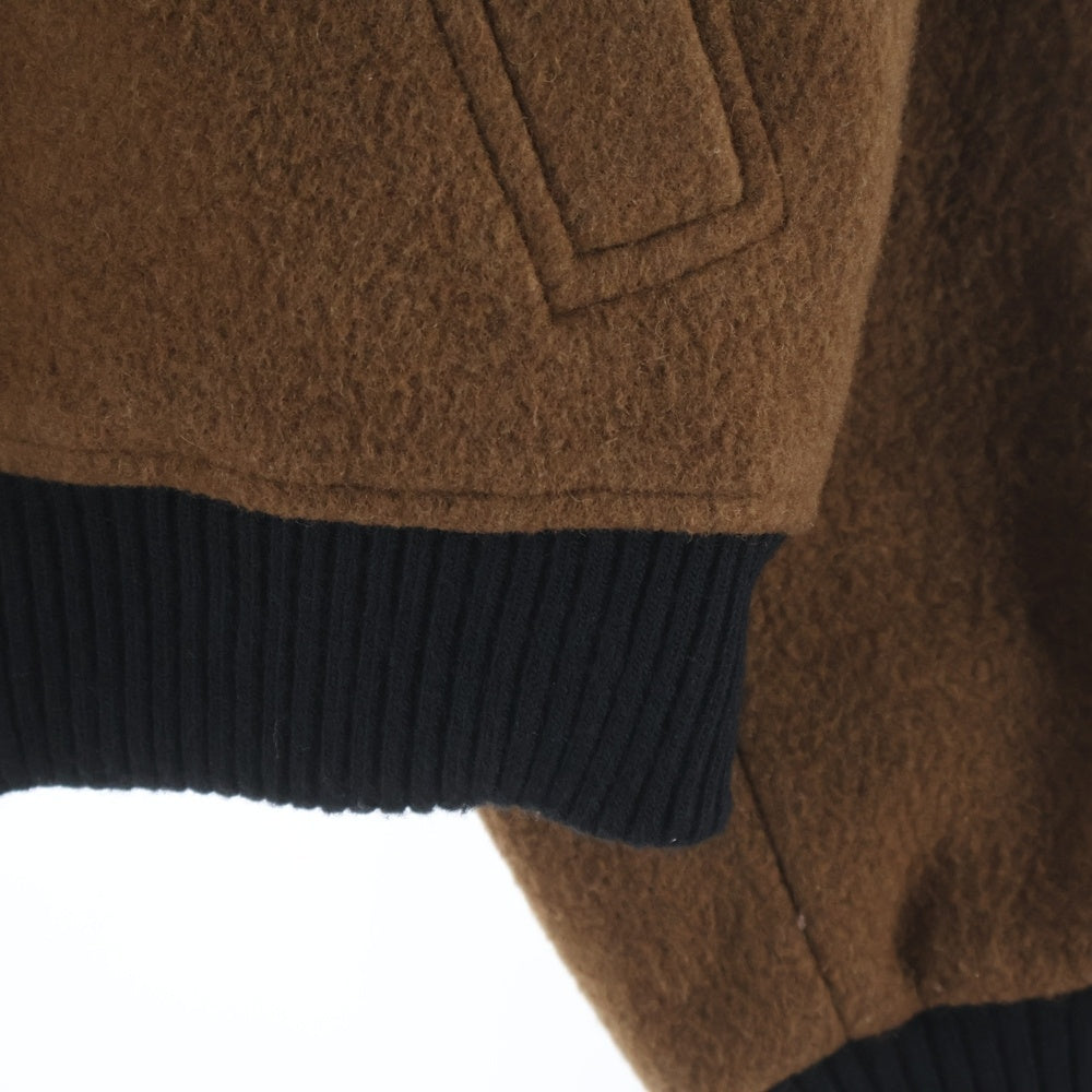 Lacoste L!VE(ラコステ ライブ) ウール スタジアム ジャケット スタジャン ブラウン BF7106L