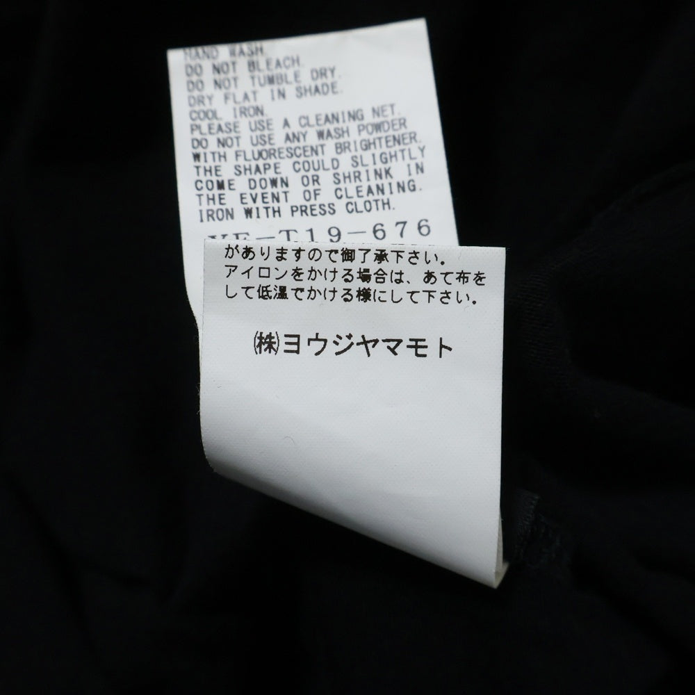 Y's(ワイズ) 18SS 反転箔 ロゴプリントデザイン コットン ワンピース レディース ブラック YE-T19-676