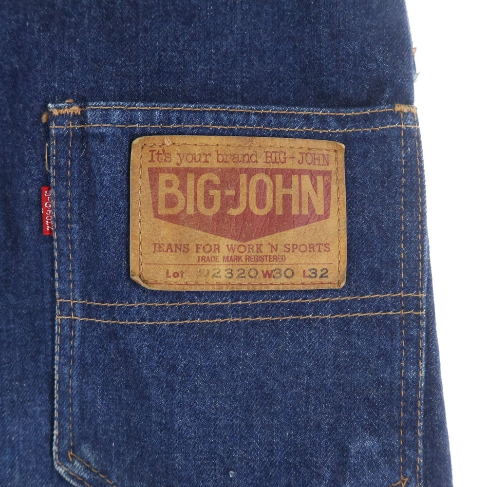 BIG JOHN(ビッグジョン) ロゴパッチ マルチポケット デニムオーバーオール ツナギ インディゴ 02320