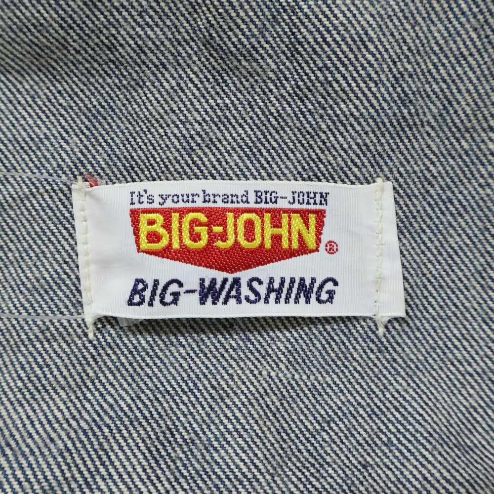 BIG JOHN(ビッグジョン) ロゴパッチ マルチポケット デニムオーバーオール ツナギ インディゴ 02320