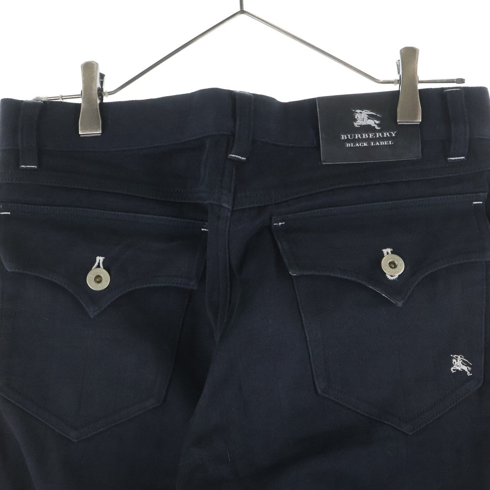 BURBERRY BLACK LABEL(バーバリー ブラックレーベル) 裏地ノバチェック ジップフライ デニムパンツ ブラック BMS08-905-09