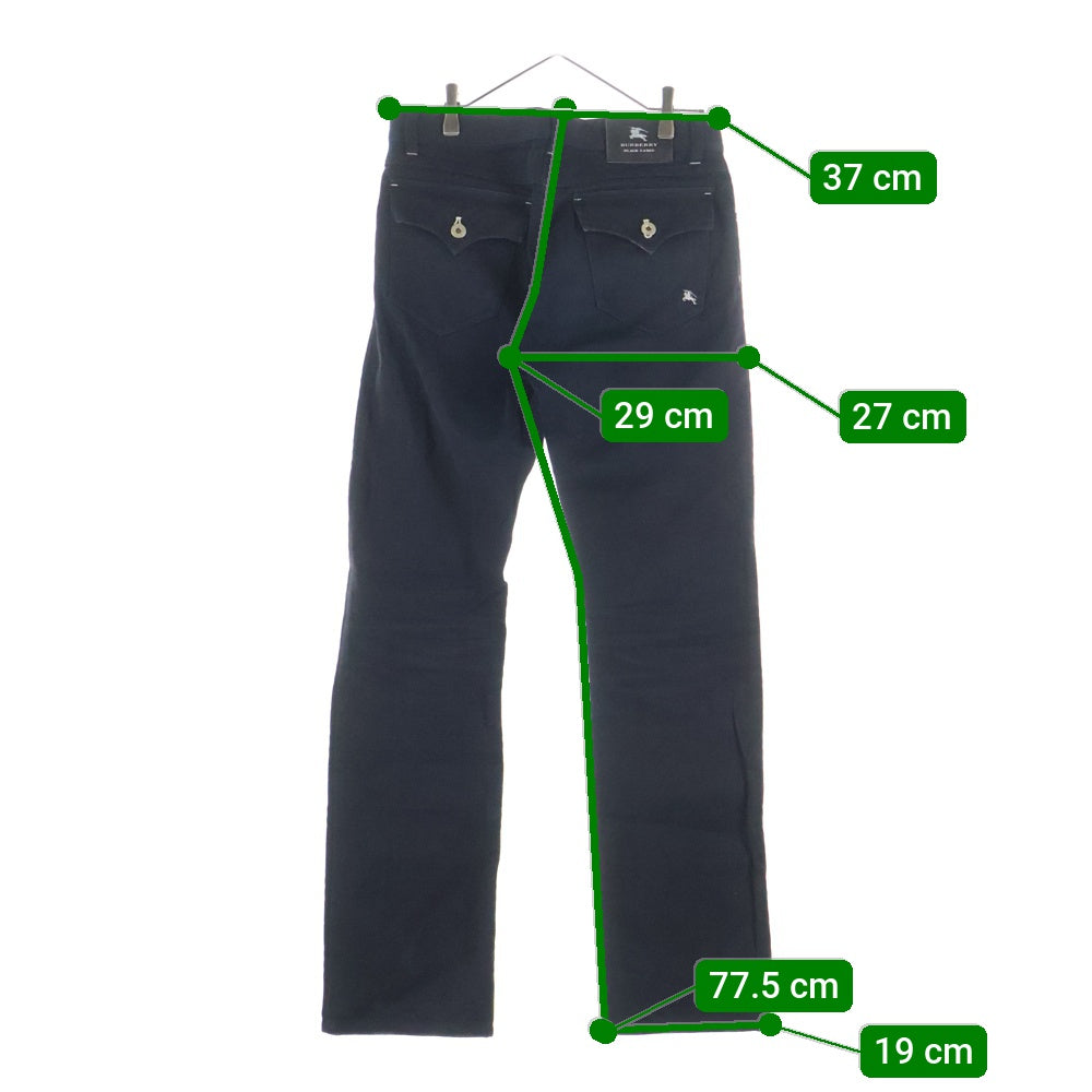 BURBERRY BLACK LABEL(バーバリー ブラックレーベル) 裏地ノバチェック ジップフライ デニムパンツ ブラック BMS08-905-09