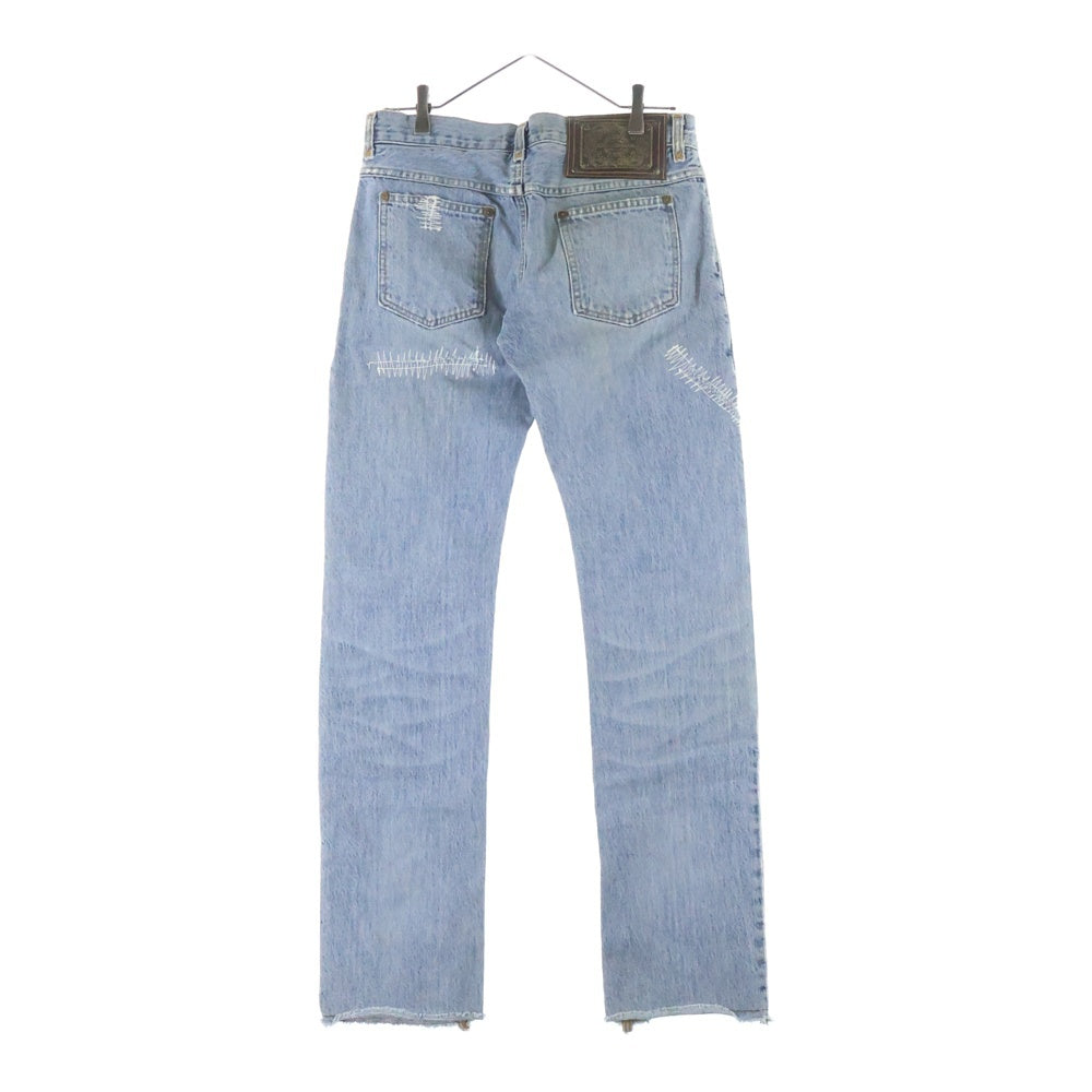 DOLCE & GABBANA(ドルチェアンドガッバーナ) 03SS ダメージ加工 ジップフライデニムパンツ ジーンズ インディゴ SDP61 8510