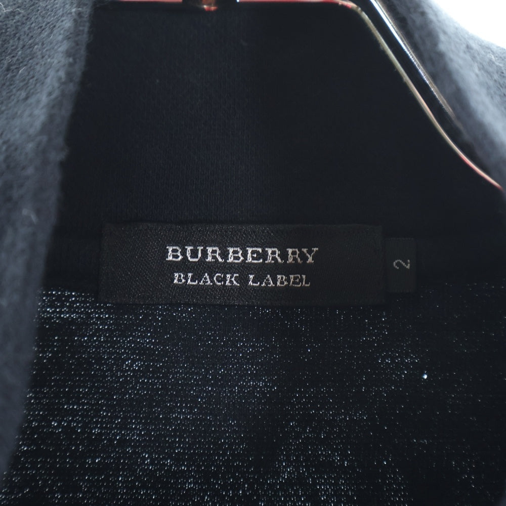 BURBERRY BLACK LABEL(バーバリー ブラックレーベル) アーガイル柄 ジップアップ ニットジャケット ブラック/グレー BMV86-112-09