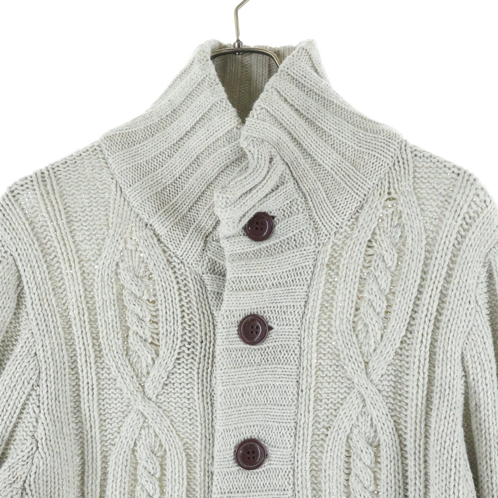 Abercrombie&Fitch(アバクロンビーアンドフィッチ) ウール混 ローゲージ アクリルニットカーディガン グレー