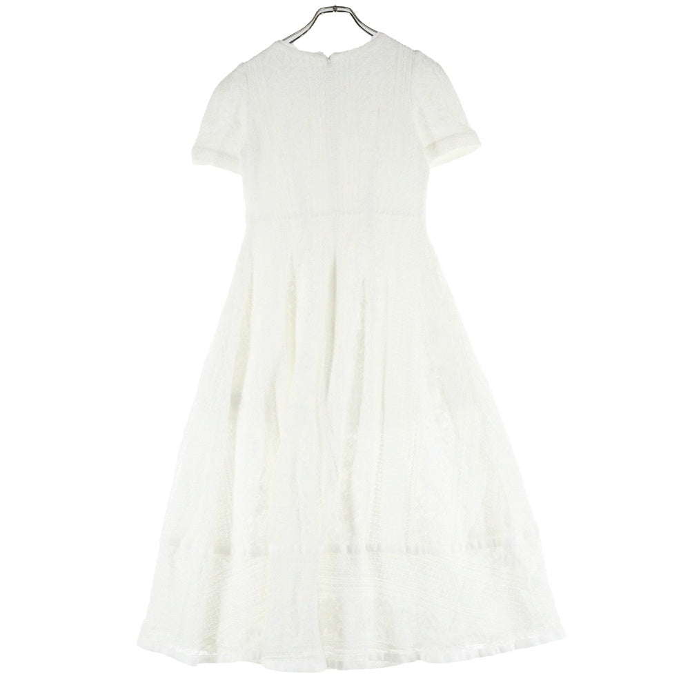 Her lip to(ハーリップトゥ) Her lip to ハーリップトゥ Le Royal Monceau Lake Dress ル ロイヤル モンソー レース装飾 半袖ロングワンピース ホワイト レディース 1251305122