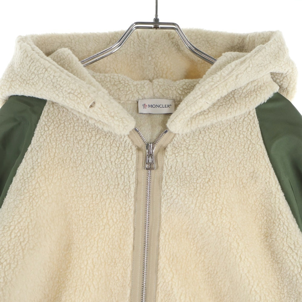 MONCLER(モンクレール) 21AW MAGLIA CARDIGAN マグリア ジップアップボアパーカー フーディー ベージュ/カーキ G20918G00014