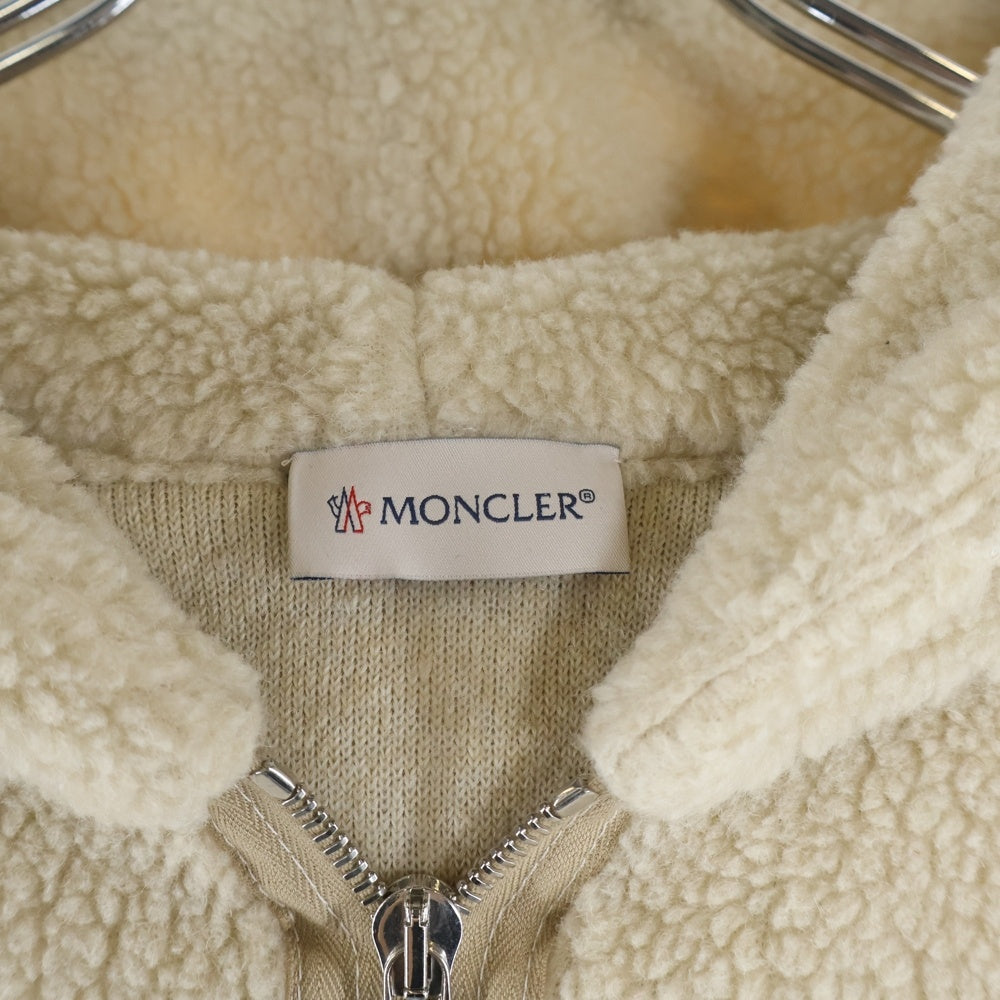 MONCLER(モンクレール) 21AW MAGLIA CARDIGAN マグリア ジップアップボアパーカー フーディー ベージュ/カーキ G20918G00014