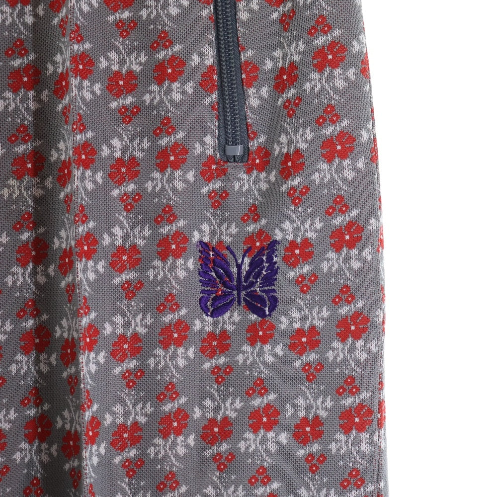 Needles(ニードルス) TRACK PANT フラワー 総柄 トラック パンツ グレー/レッド NS243