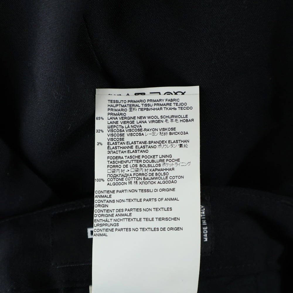 DSQUARED2(ディースクエアード) ウール混 裾サイドジップ テーパードスラックスパンツ ブラック S74KB0309