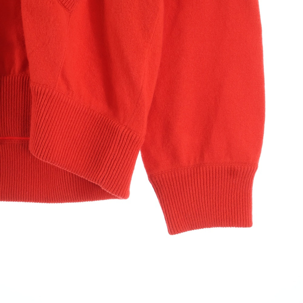 GUCCI(グッチ) 22AW ×adidas TREFOIL PULLOVER KNIT HOODIE アディダス トレフォイルプルオーバー ニットフーディー セーター レッド 700446 XKCH8