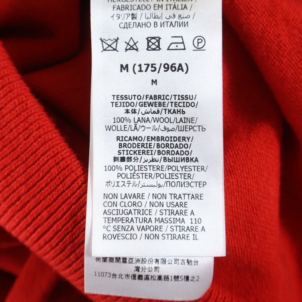 GUCCI(グッチ) 22AW ×adidas TREFOIL PULLOVER KNIT HOODIE アディダス トレフォイルプルオーバー ニットフーディー セーター レッド 700446 XKCH8