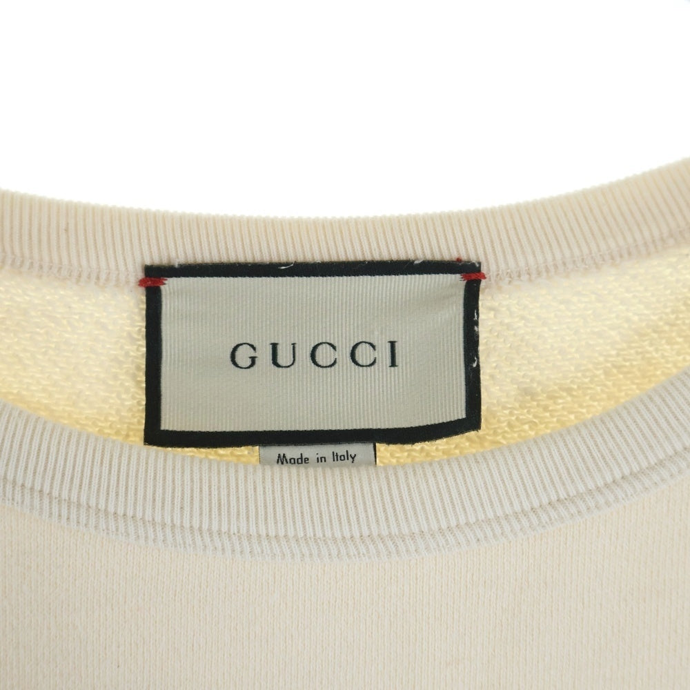 GUCCI(グッチ) 19SS ウイングジョッキー フロントプリント クルーネックスウェット トレーナー ホワイト 475532 XJAKP