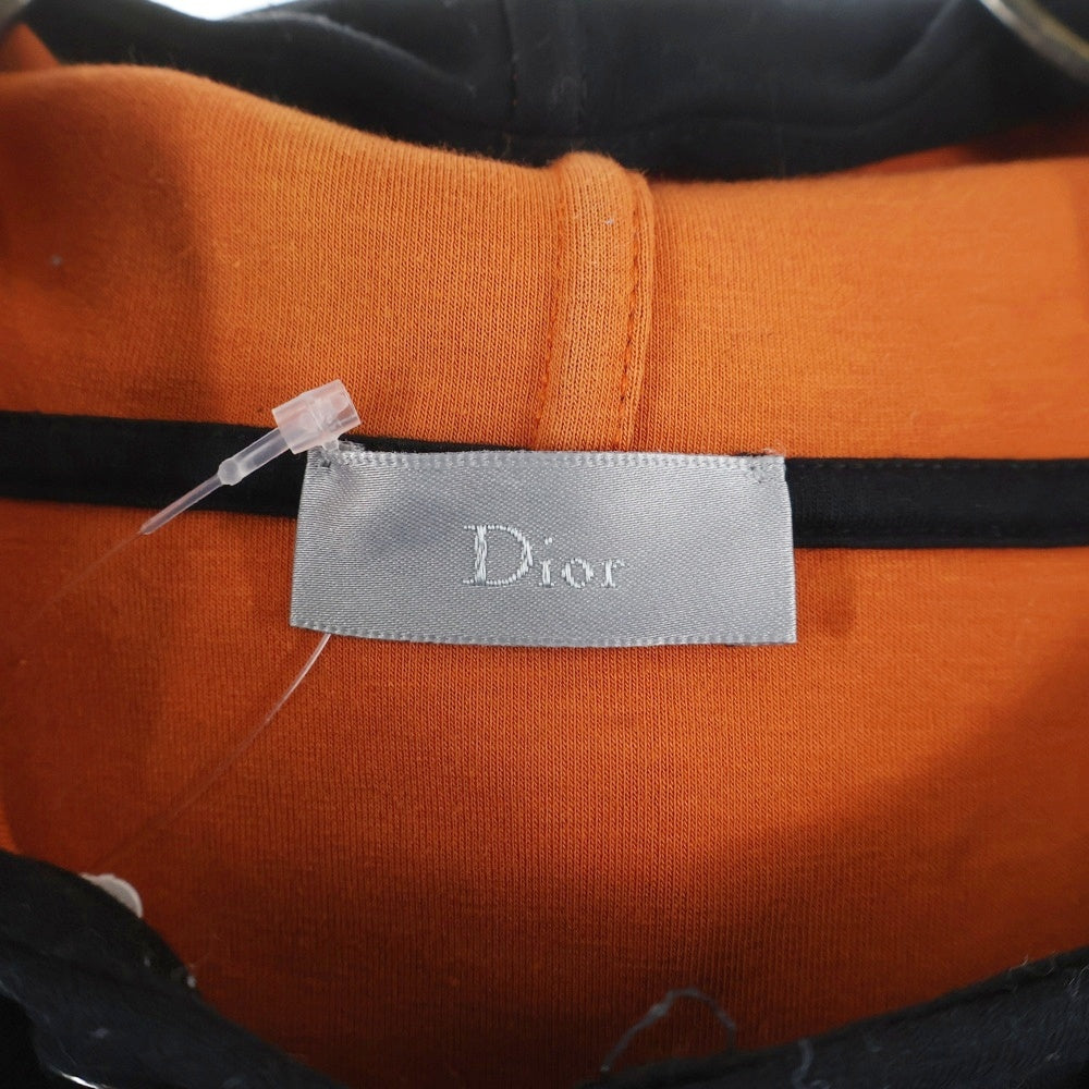 Dior HOMME(ディオールオム) HARDIOR ハーディオール フロントプリント プルオーバーフーディー パーカー スウェット ブラック/オレンジ 733J632I1008