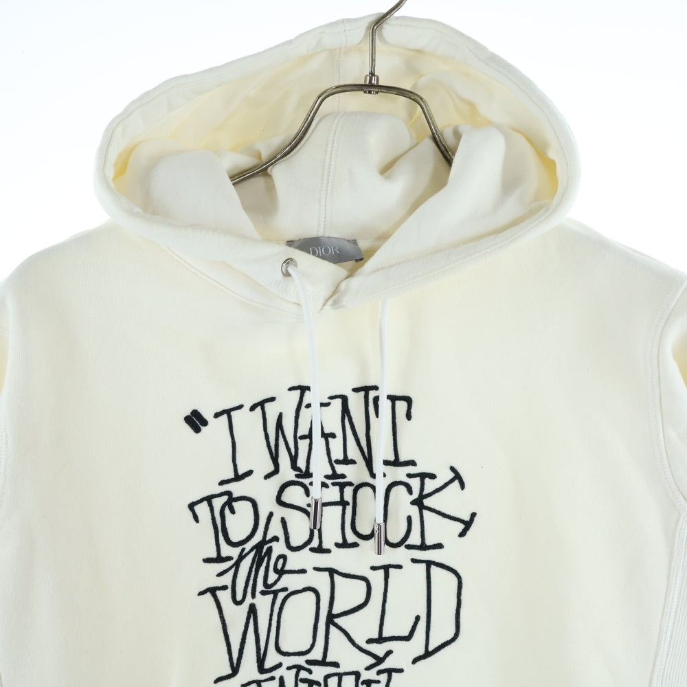 Christian Dior(クリスチャンディオール) 20AW ×SHAWN STUSSY SHOCK THE WORLD HOODIE ショーンストゥーシー ショックザワールド フロントエンブロイダリー パーカー スウェット 033J646A0531
