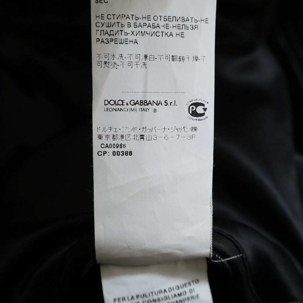 DOLCE & GABBANA(ドルチェアンドガッバーナ) ラムレザー ロゴプレート シングル ライダースレザージャケット ブラック G9GH0L