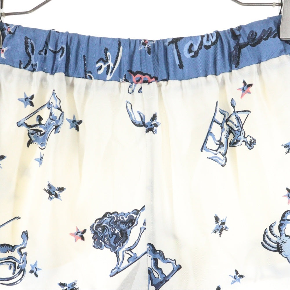 FENDI(フェンディ) ASTROLOG SILK SHORTS アストロログ 総柄プリント シルクショーツ ハーフパンツ ホワイト/ブルー FR6516 ANR4