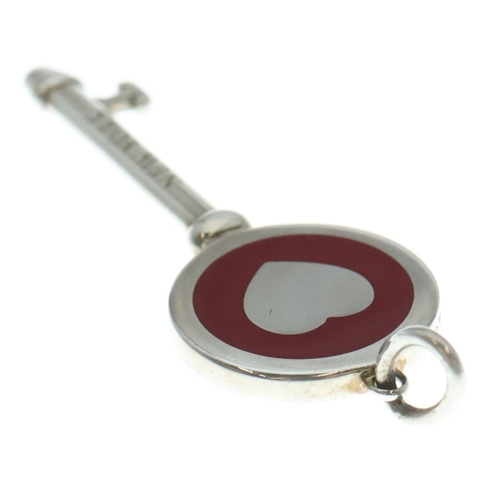 TIFFANY & Co.(ティファニー) ENAMEL HEART KEY PENDANT エナメルハート キーペンダント シルバー/レッド レディース