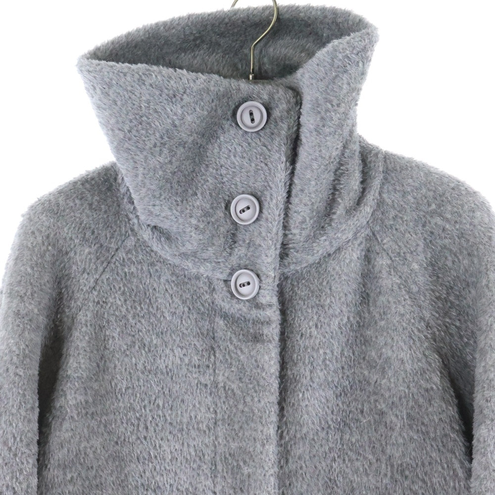 Max Mara(マックスマーラ) 6ボタン ハイネック アルパカ シャギーコート レディース グレー 60862543 07