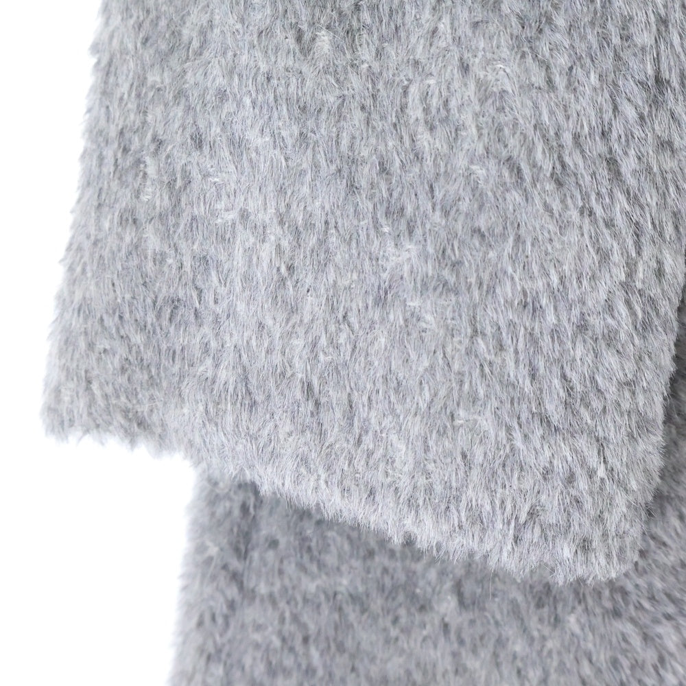 Max Mara(マックスマーラ) 6ボタン ハイネック アルパカ シャギーコート レディース グレー 60862543 07