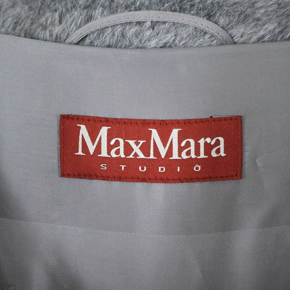 Max Mara(マックスマーラ) 6ボタン ハイネック アルパカ シャギーコート レディース グレー 60862543 07