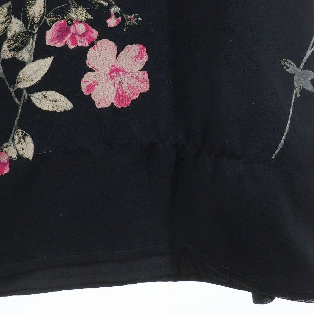 Max Mara(マックスマーラ) ピュアシルク 花柄 ノースリーブ ロングワンピース レディース ブラック