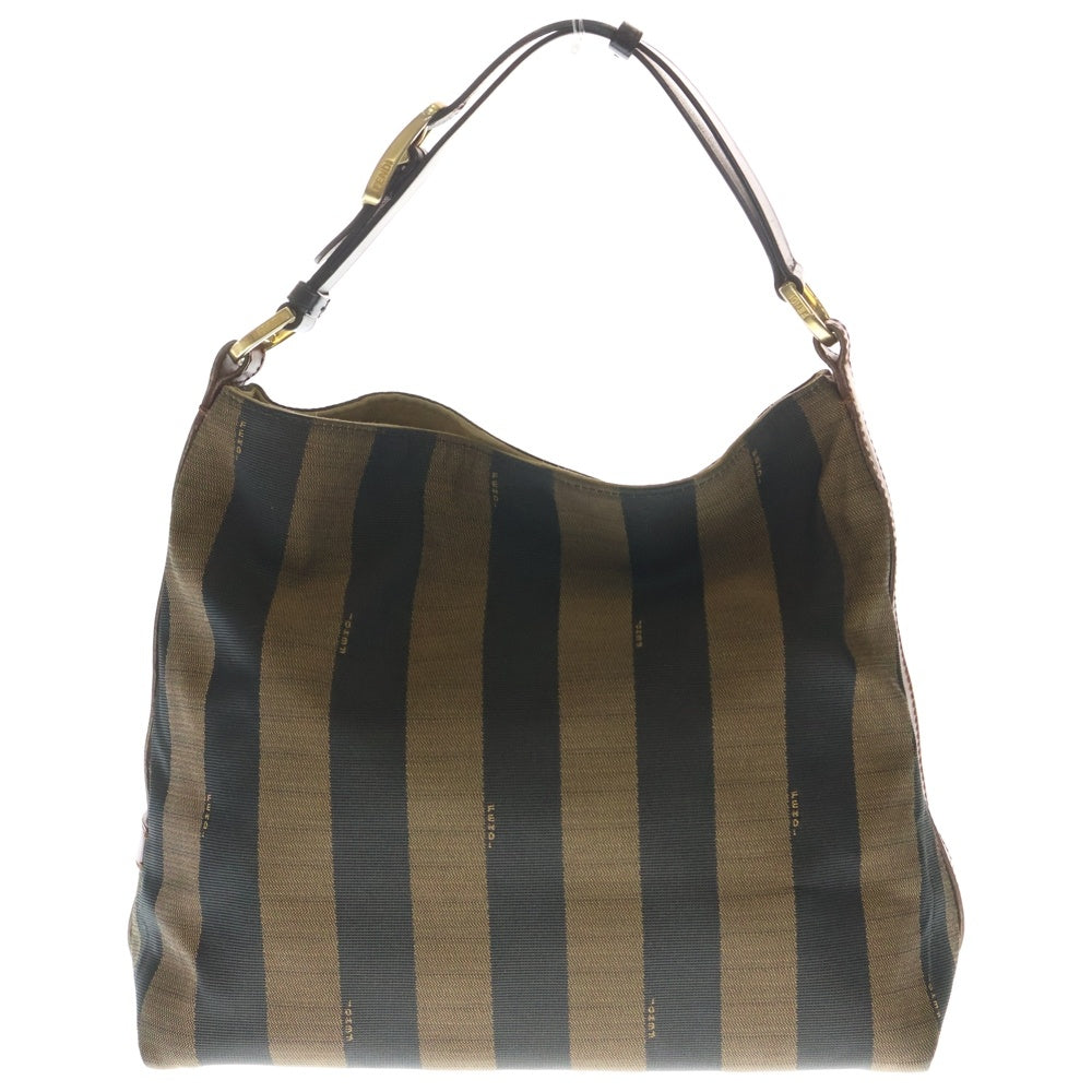 FENDI(フェンディ) ぺカン柄 レザーハンドル キャンバス ショルダー