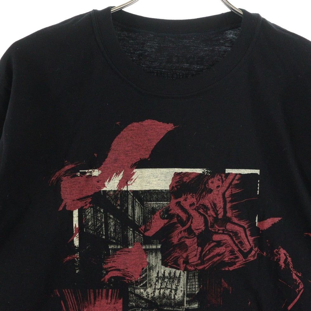 s'yte(サイト) ×楳図かずお わたしは慎吾 ロングスリーブTシャツ ブラック UY-T52-006