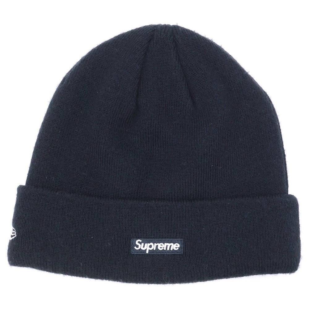 SUPREME(シュプリーム) ×New Era 14AW Tonal Box Logo Beanie ニューエラ トーナルボックスロゴ ビーニーニットキャップ ブラック