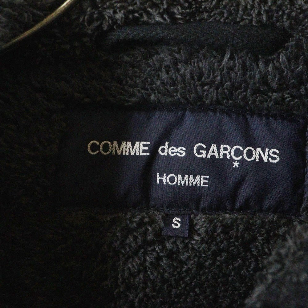 COMME des GARCONS HOMME(コムデギャルソンオム) 14AW 袖レザー 内ボア ダッフルコート ブラック HN-C012