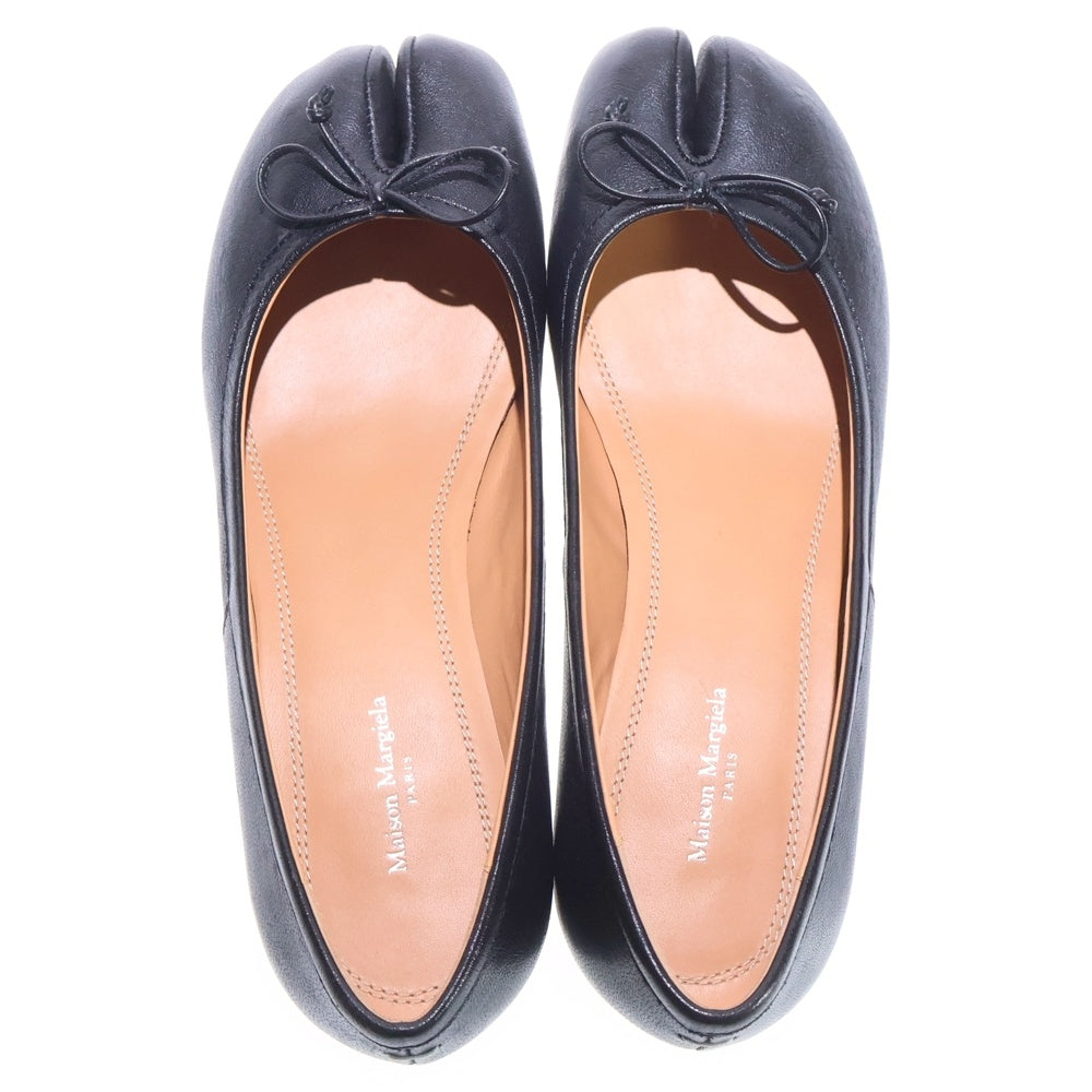 Maison Margiela(メゾンマルジェラ) 23SS TABI BALLERINA タビ バレリーナ レザー ヒールパンプス ブラック レディース S58WZ0044 P3753