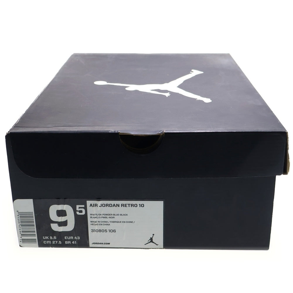 NIKE(ナイキ) 【観賞用 2013年製】AIR JORDAN 10 RETRO POWDER エアジョーダン レトロ パウダー ミッドカットスニーカー ブルー/ブラック/ホワイト US9.5/27.5cm 310805-106