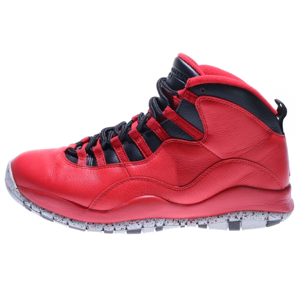 NIKE(ナイキ) 【観賞用 2014年製】AIR JORDAN 10 RETRO 30TH BULLS OVER BROADWAY エアジョーダン 30周年 ブルズオーバーブロードウェイ ミッドカットスニーカー 705178-601
