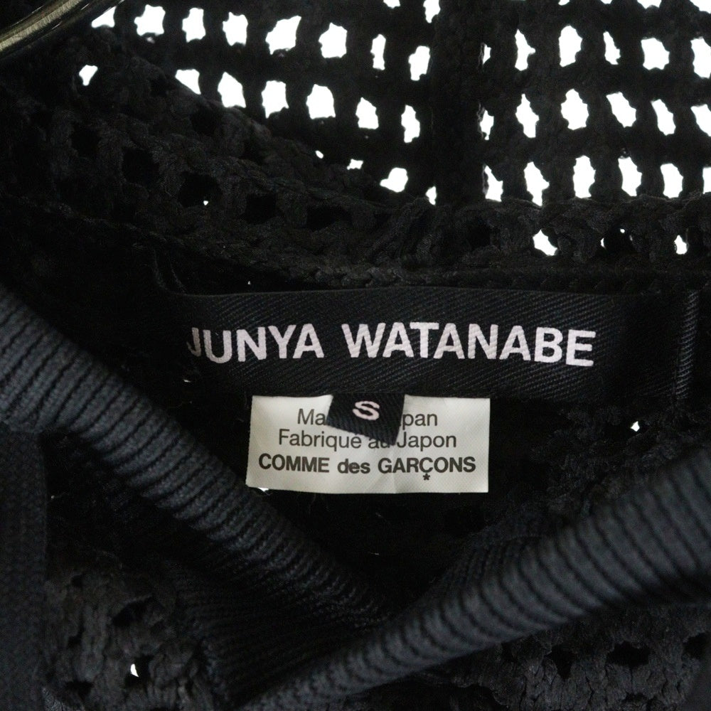 JUNYA WATANABE COMME des GARCONS(ジュンヤワタナベ コムデギャルソン) 24SS AD2023 メッシュ ノースリーブ プルオーバーフーディー パーカー ブラック JM-N006