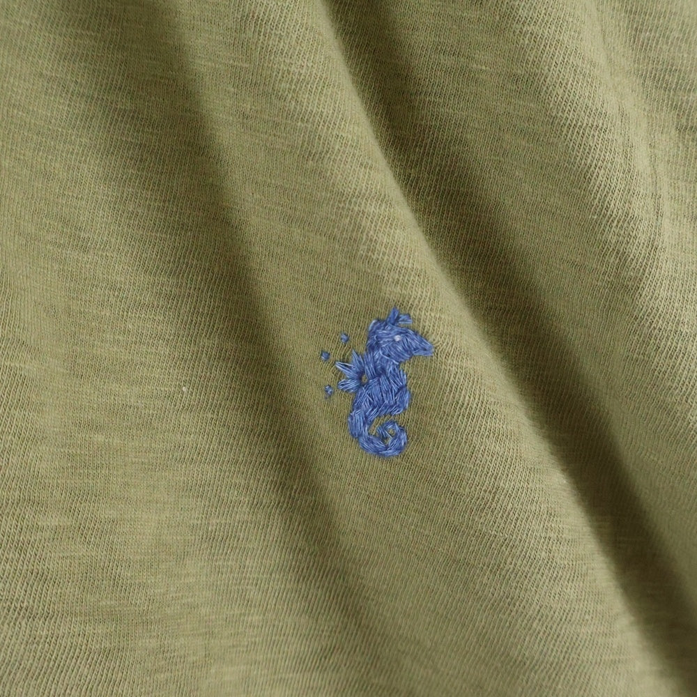 45RPM(フォーティーファイブアールピーエム) コットン オーバーサイズ 長袖ポロシャツ カーキ 50270381-62-00