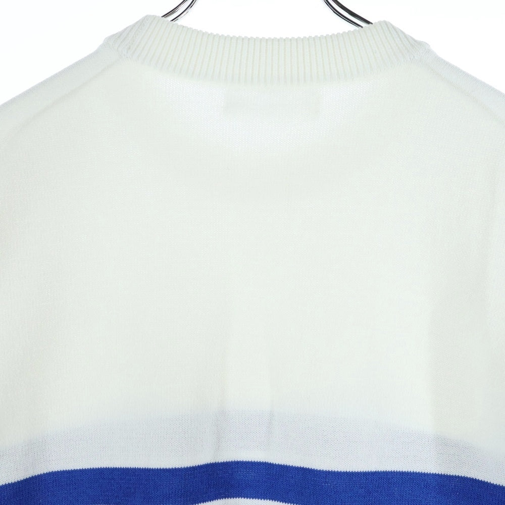 DIGAWEL(ディガウェル) Border Sweater リブ クルーネック ボーダーニットスウェット セーター ブルー/ホワイト