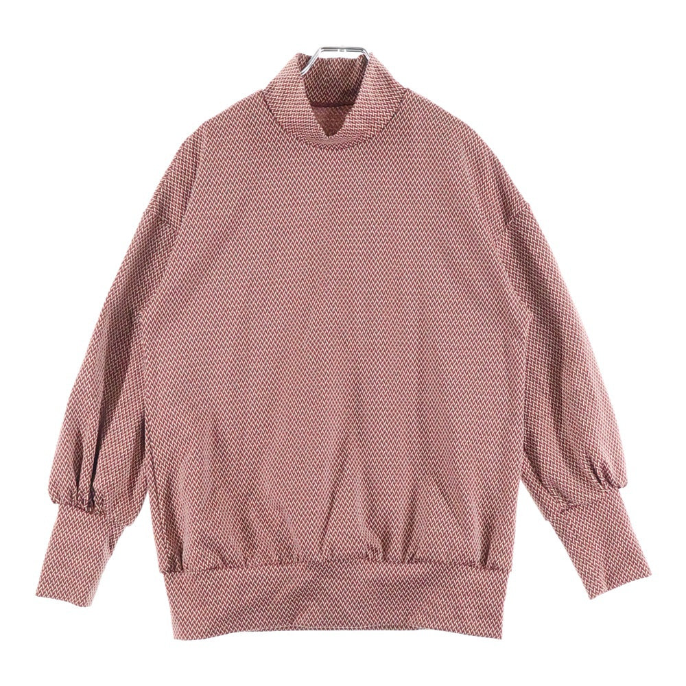 Robes&Confections(ローブスコンフェクションズ) 22AW Herringbone Jacquard Jersey High Neck T-shirt ヘリンボーン ジャガード ジャージーハイネック 長袖Tシャツ カットソー レッド HRC-T02-511