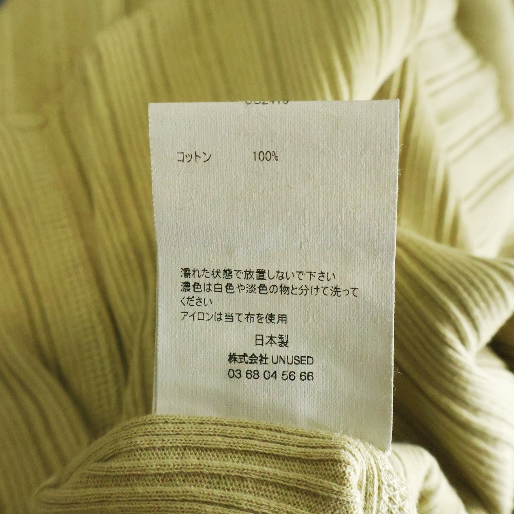 UNUSED(アンユーズド) Sleeveless Tee コットン スリーブレス Tシャツ カットソー イエロー US2413-C002S1