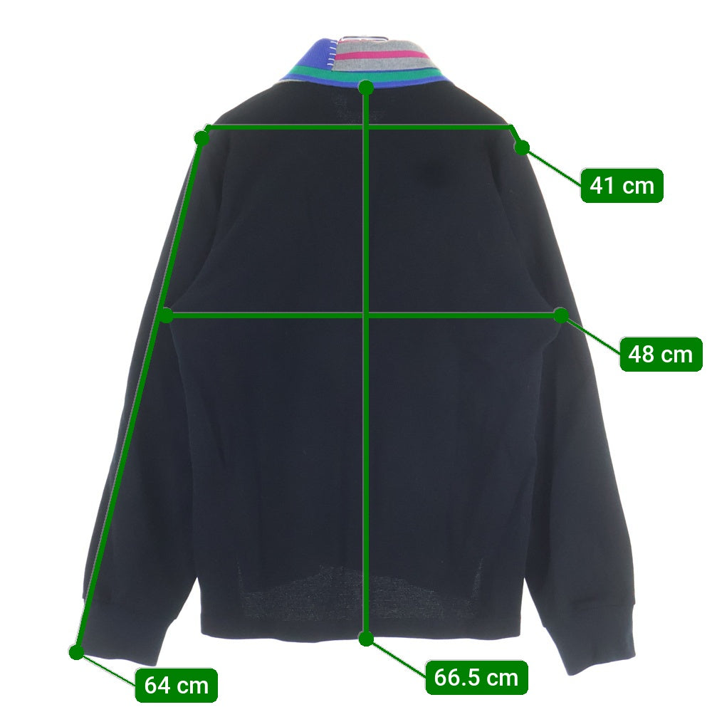 kolor(カラー) 23AW ドッキングカラー コットン 長袖ポロシャツ ブラック 23WCL-T02203